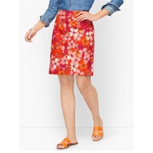 Talbots Tossed Flowers Canvas A-Line Skirt
